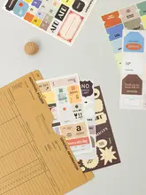 レトロデザインのラベルステッカー【手帳・日記用・インデックス用】【穴あけ不要】（セットアップ対応）