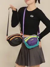 ボディバッグ 斜め掛けバッグ スマホポシェット ミニリュック カラーブロック ビビッドカラー ストリート スポーツ アウトドア カジュアル