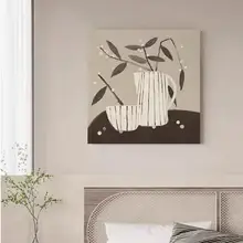 手描き油絵の侘び寂び風リビング装飾画【モダンシンプル・立体的なテクスチャー】