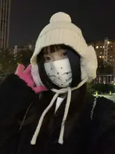 耳あて付きニット帽【極上の柔らかさ・秋冬用・ホワイト】