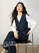 春季用ビンテージ風デニムブレザー＆ワイドパンツ【したフィット感・レディース】（セットアップ対応）