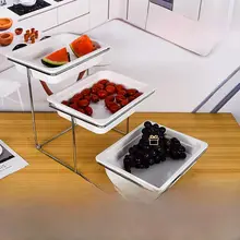 自助餐用ディスプレイスタンド【ケーキ・フルーツトレイ・パンバスケット・スイーツ・寿司置き場・三段式】