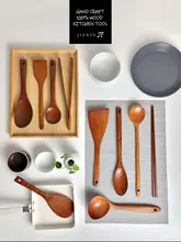 天然ウルシ塗装の木製フライ返し【長柄・お料理用・無添加】