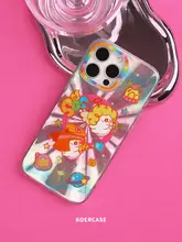 磁気吸着の小幽霊スマホケース【オリジナルイラスト・レーザーシルバー・iPhone対応】
