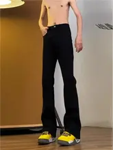 アメリカンスタイルのメンズデニムパンツ【スリムフィット・ハイストリート・微フレア・シンプルデザイン】