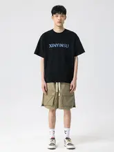 XINYINSU メンズ ワイドフィット工場用ショートパンツ【アメリカンスタイル・ドローストリング・大きなポケット・夏用・カジュアル】
