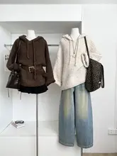極上の柔らかさのフード付きゆったりニット【カジュアル・女性用】