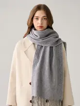 極上の柔らかさの100%ウールのマフラー【秋冬用・シンプルデザイン・ギフトボックス入り】