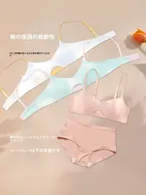 ノンワイヤーブラ レディース モダール 細ストラップ 寄せ上げ 大胸 胸を小さく見せる 薄手 夏用 学生