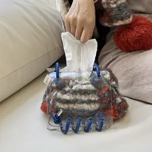 福笙デザインのブルーチェック アクリルティッシュボックス【冬季限定・ホテル・民宿・新居用ギフト】