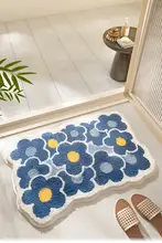 強吸水 防滑速乾バスルームマット【花柄・家庭用・トイレ用】