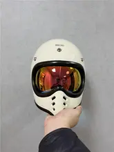 BornFree ミニモト3 内蔵レンズ付き レトロバイクヘルメット【防風・防塵】