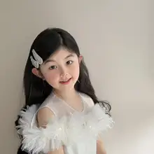 ヘアアクセサリー キッズ ガールズ ベビーピン 前髪クリップ ヘアゴム シルバー リボン まとめ髪 ポニーテール 「JoJo」
