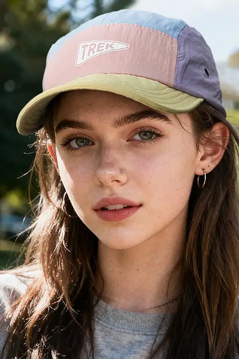 軽量透湿性キャップ【女性用・日除け・カラーブロック・ランニング用・速乾性】