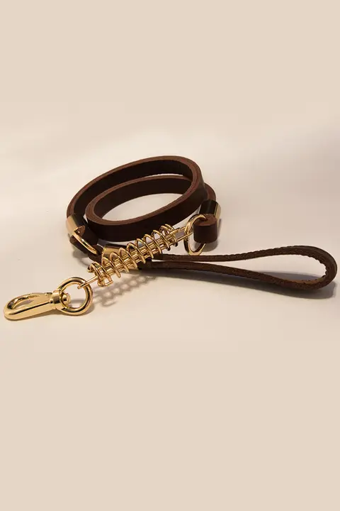 牛革製 大型犬用リード【真皮・中型犬対応・しっかりした作り】
