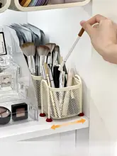 深型クローゼットに最適な吊り下げ収納バスケット【化粧品・ヘアゴム・アクセサリー用】