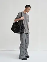 超軽量の微皺エラスティックナイロン多ポケットデザインパンツ【磁吸ボタン・春秋用】（ セットアップ対応）