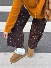 秋冬用 ワイドレッグ コーデュロイパンツ【極上の柔らかさ・レディース・ハイウエスト】
