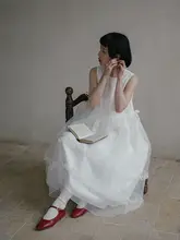 和風レトロ無袖チュールワンピース【花柄・夏用・三層重工】