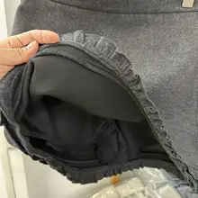 デザイン性のある花柄ウールミニスカート【高腰・Aライン・冬用・女性用】