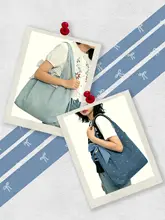 春夏用キャンバスリボン刺繍トートバッグ【大容量・通勤・学生用・ショルダー＆ハンド】