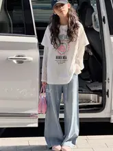 高級デザインの子供用デニムパンツ【星柄・クリスタル装飾・秋用・ワイドレッグ】（セットアップ対応）