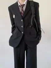 黒色 メンズ制服風ジャケット【春用・中長丈・学生向け】