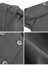 グレーの高級感あるスーツジャケット【春秋用・シンプルデザイン・通勤向け】（セットアップ対応）