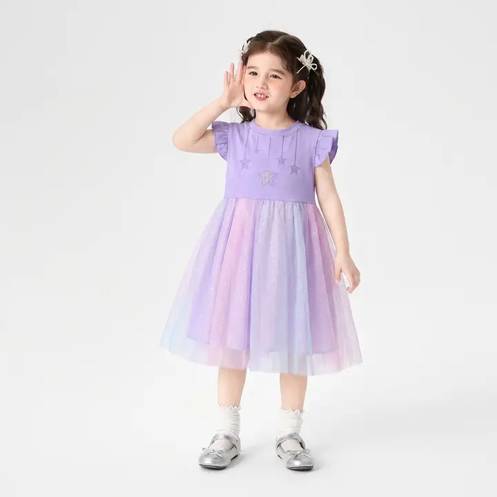 子供用サマープリンセスワンピース【薄手・長袖・フリル付き】（セットアップ対応）