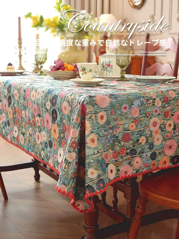 高級テーブルクロスの実用性：アメリカンカントリースタイルの提花デザインが提供する日常使い方と価格対応