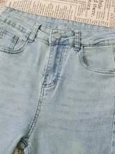 薄手のフレアデニムパンツ【レースパッチワーク・ハイウエスト・九分丈・レディース】（セットアップ対応）
