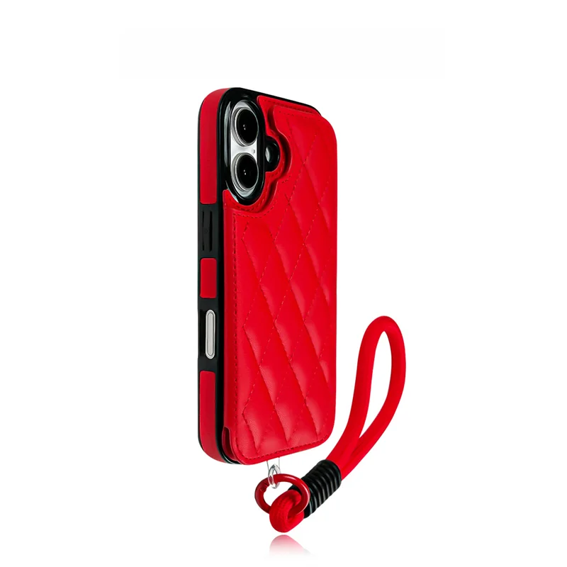 iPhoneケース レザー ダイヤモンドキルティング カード収納 ダブルボタン ブラック 耐衝撃 高級感 ラグジュアリー iPhone 18 17 16 Pro Max 15 Pro 14 13 12 対応