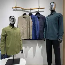 アウトドア向けシンプル無地ストレッチシャツ【ビジネスカジュアル・長袖】