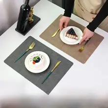 円卓用テーブルマット【シンプルなPU製・防熱・食器用・カラフル】