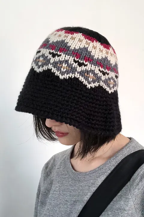 秋冬用 ヴィンテージ風 フィッシャーハット【韓国スタイル・ニット・文藝デザイン】