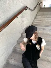 高密度織りの花苞バンド付きベスト【ブラック・秋用・ブローチ付き】
