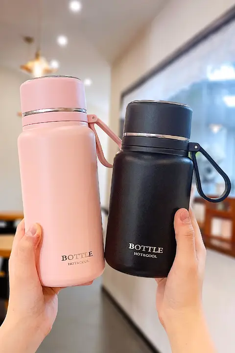 保温ステンレス製マグボトル【男女兼用・大容量・運動用・茶水分離】