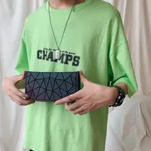 個性的なダイヤモンドパターンの財布【クールなホログラフィック・男性用・長財布】