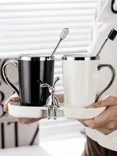 高級感あるカップセット【陶器・洗面用・トレー付き・カップ2個セット】