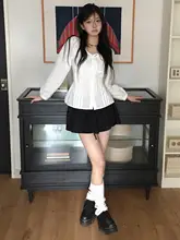 春の魅力！コットン製 ロングスリーブシャツ【ストレートフィット・リボン付き・女性用】