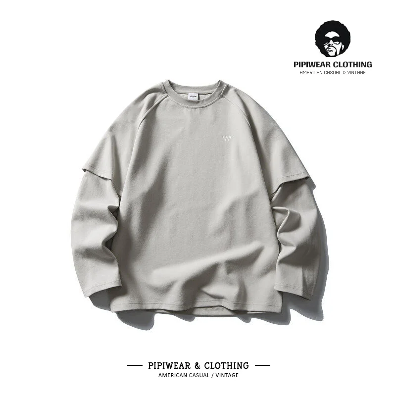 長袖Tシャツ重ね着：レトロ風デザインのカジュアルスタイルで春秋冬を快適に