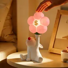 ナイトライト 卓上オブジェ うさぎ フラワー 癒やし おしゃれ 寝室 枕元 インテリアライト 誕生日プレゼント 女性 ギフト