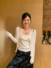 白色の薄手カーディガン【夏用・防晒・通気性・フィット感・ショート丈】