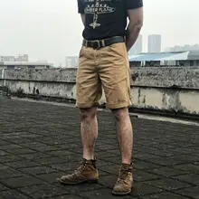 柴米デザインのヴィンテージバermudaショートパンツ【中高腰・チノ工装・男性用・ゆったりとした五分丈】（セットアップ対応）
