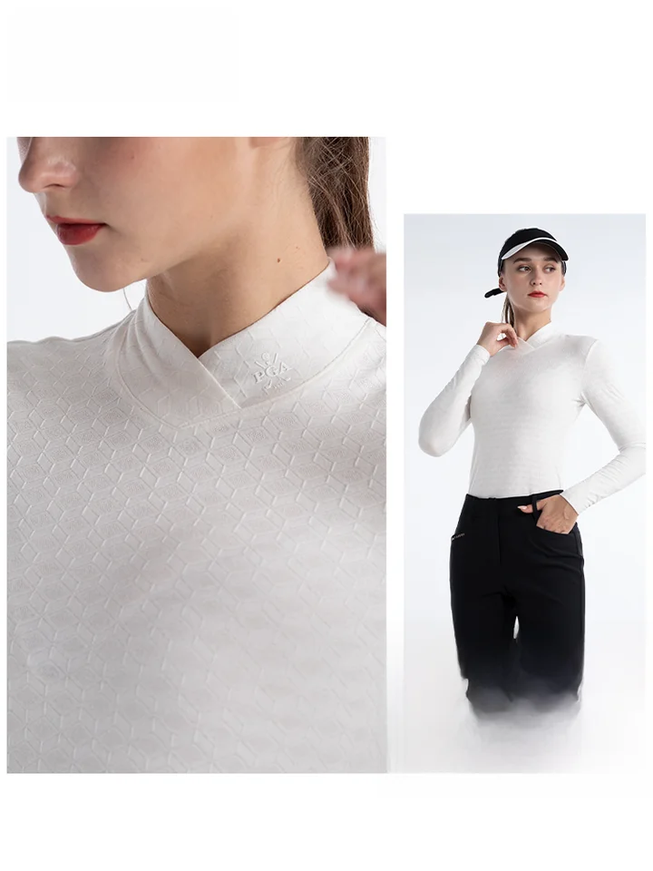 PGAゴルフ レディース長袖Tシャツ【秋冬用・質感のある素材】