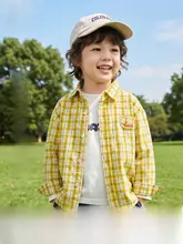 男の子用チェック柄長袖シャツ【春秋用・かわいいデザイン】