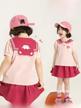 セットアップ 2点セット キッズ ガールズ 半袖Tシャツ キュロット 冷感コットン 通気性 抗菌 Aライン 着痩せ 夏
