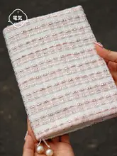 手帳カバー ツイード風 布製 ハンドメイド 苺柄 パステルピンク フェミニン A5 A6 手帳ケース ノート