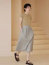 高腰シフォンフレアスカート【梨形シルエット・オフィス・通勤用】