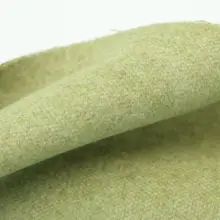 抹茶グリーンの花柄ウール混紡生地【ダブルフェイス・極上の柔らかさ・コート用】